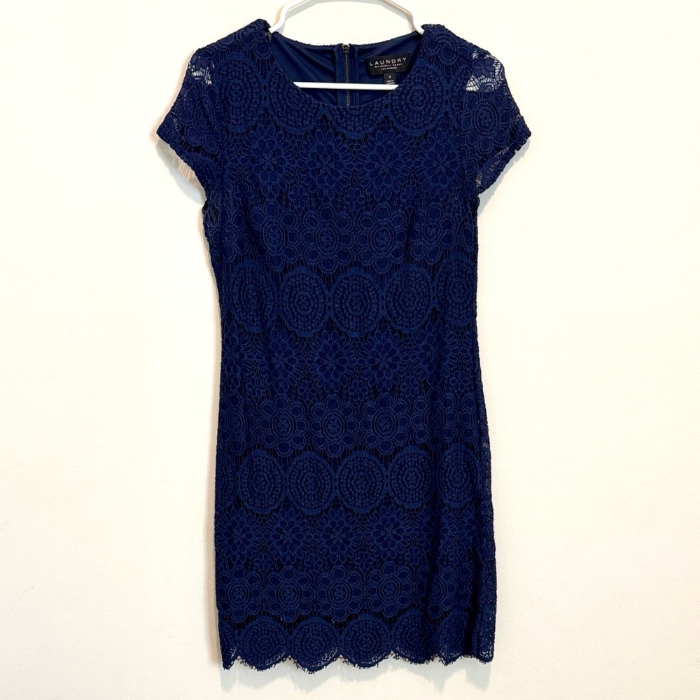 Laundry By Shelli Segal Navy Lace size 4 Mini Dress